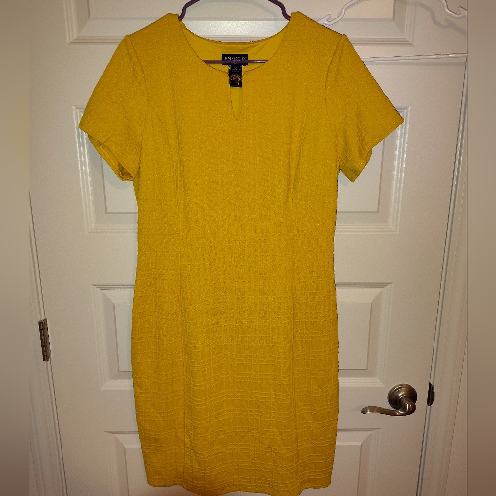 Enfocus Studio Size 14 Yellow Women's Dress
